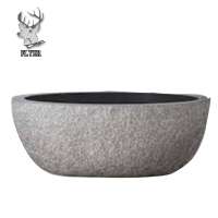 New Design Indoor Bathroom round stone bathtub