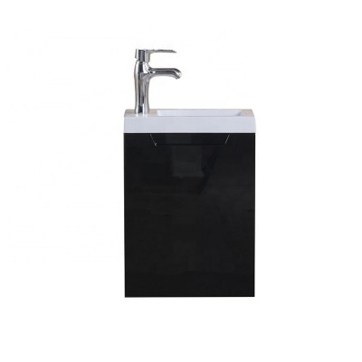 Small apartments PVC bathroom cabinet black lacquer waterproof bathroom vanity units