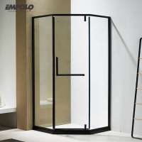 Good price diamond corner shower enclosure black frame shower rooms tempered glass cabine douche