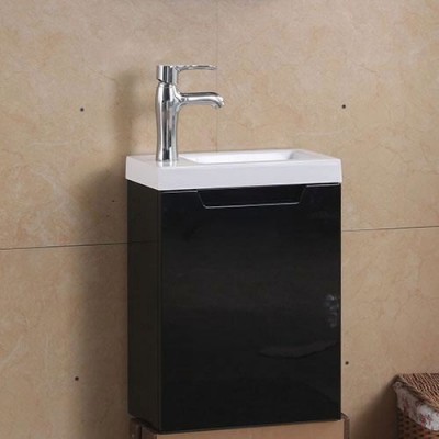 l shaped modern Space Saving wall mount pvc Bathroom Cabinet Vanity