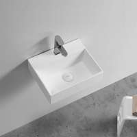 simple styl rectangle lavabo bathroom wall hung sink wash basin